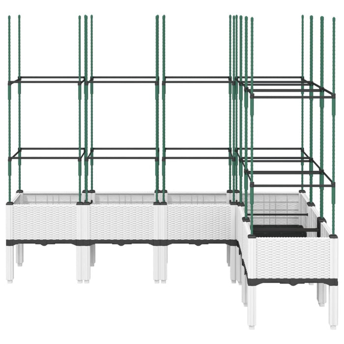 Plantekasse med espalier hvit 160x120x142,5 cm PP