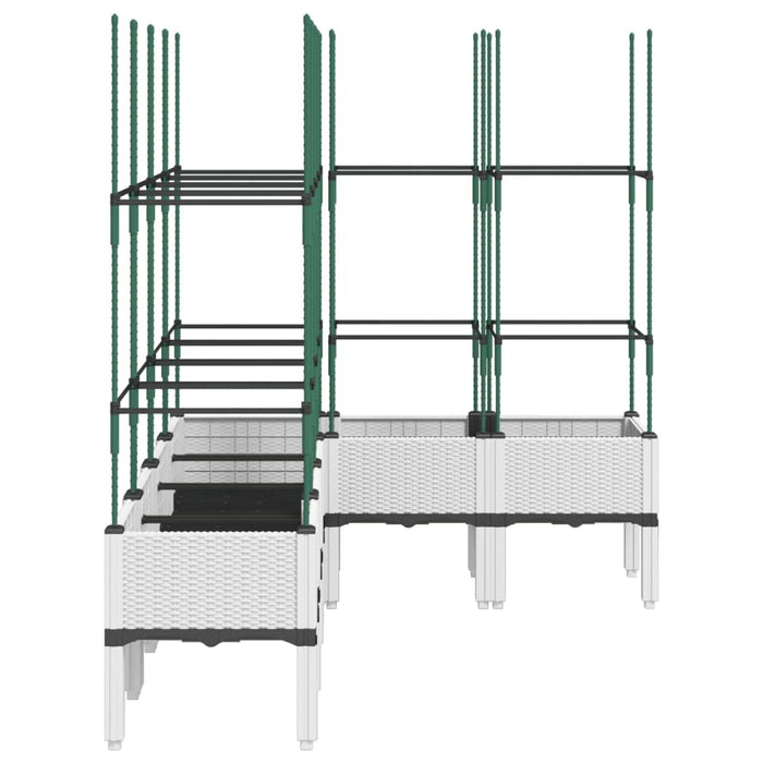 Plantekasse med espalier hvit 160x120x142,5 cm PP