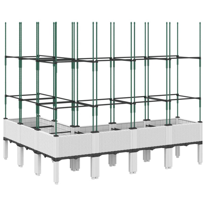 Plantekasse med espalier hvit 160x120x142,5 cm PP