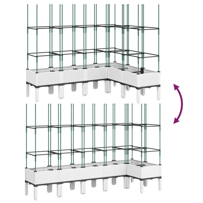 Plantekasse med espalier hvit 160x120x142,5 cm PP