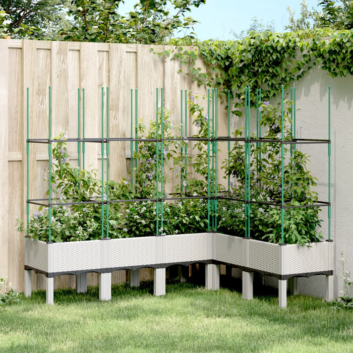 Plantekasse med espalier hvit 160x120x142,5 cm PP