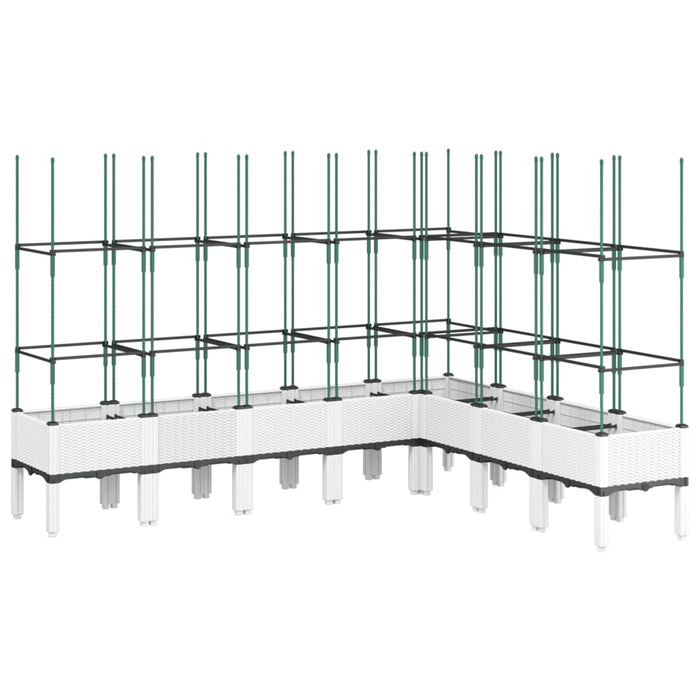 Plantekasse med espalier hvit 200x160x142,5 cm PP