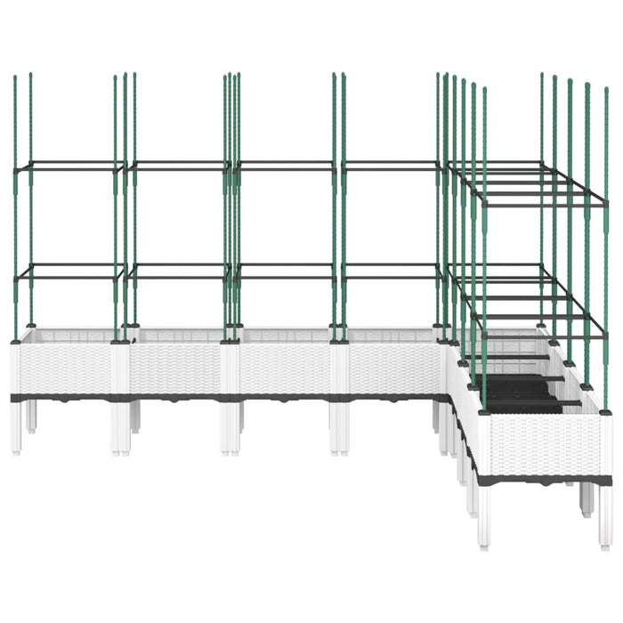 Plantekasse med espalier hvit 200x160x142,5 cm PP