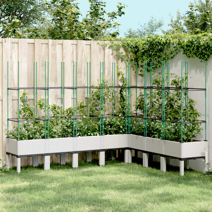 Plantekasse med espalier hvit 200x160x142,5 cm PP