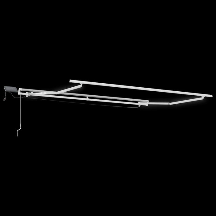 Manuell uttrekkbar markise med LED burgunder 300x250 cm