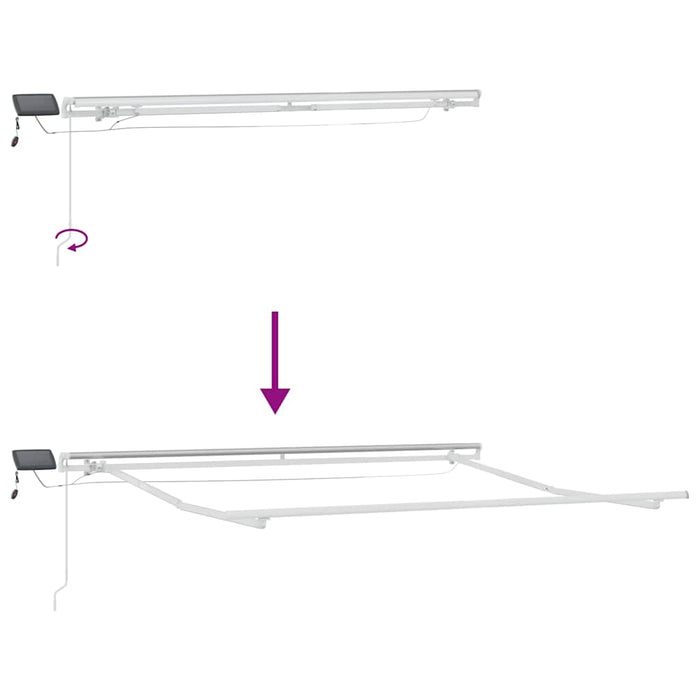 Manuell uttrekkbar markise med LED burgunder 300x250 cm