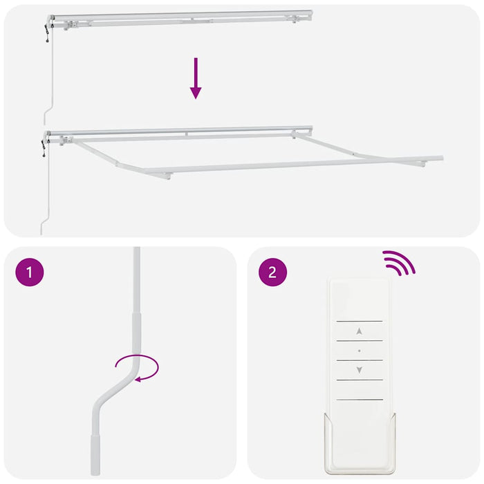 Automatisk uttrekkbar markise med LED burgunder 300x250 cm