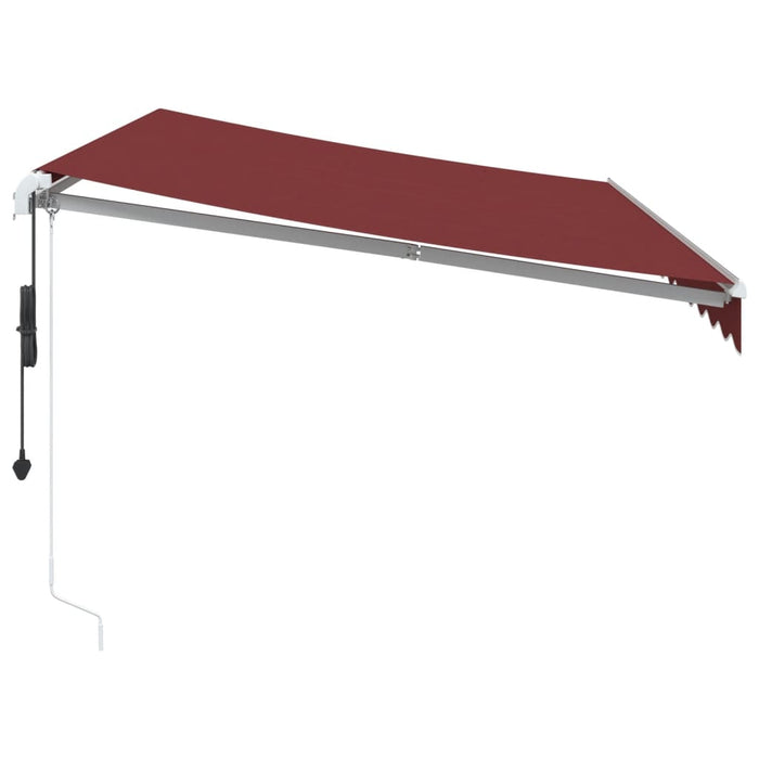 Automatisk uttrekkbar markise med LED burgunder 350x250 cm