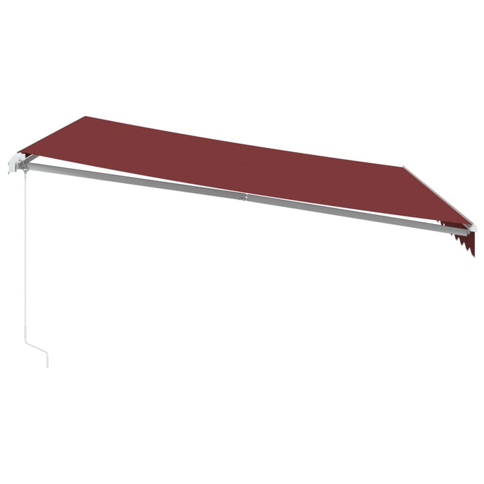 Manuell uttrekkbar markise med LED burgunder 400x300 cm