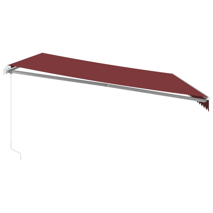 Manuell uttrekkbar markise med LED burgunder 500x300 cm