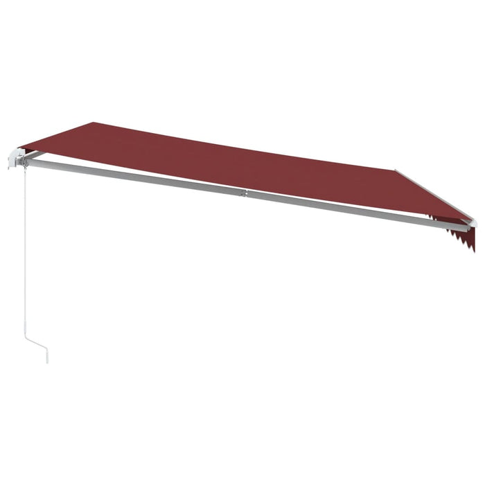 Manuell uttrekkbar markise med LED burgunder 450x350 cm