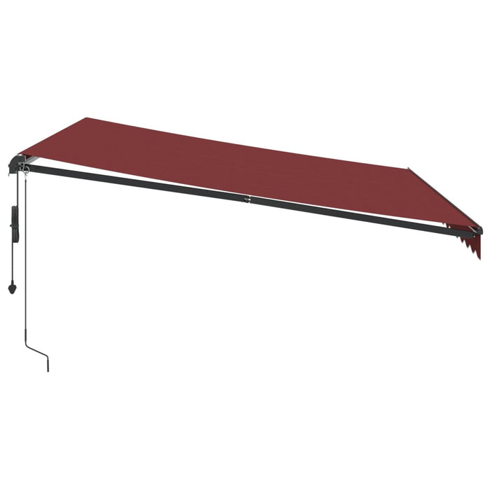 Automatisk uttrekkbar markise med LED burgunder 400x350 cm