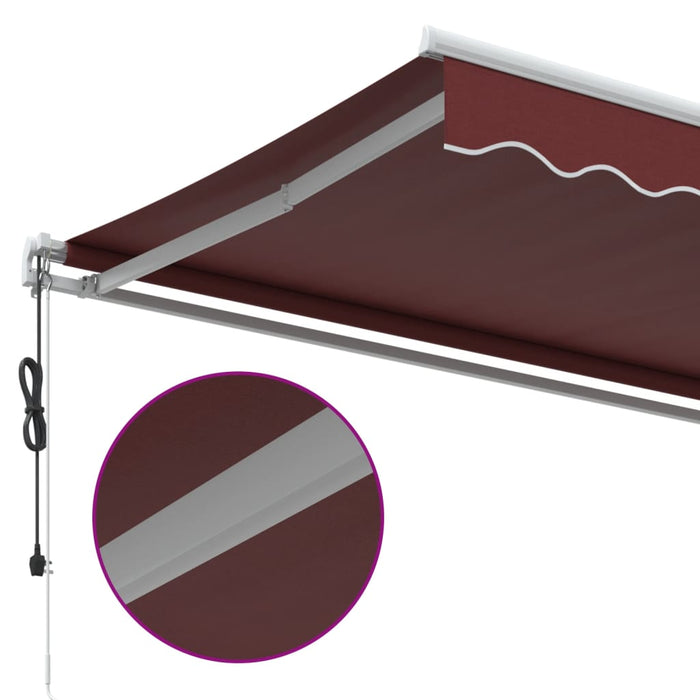 Automatisk uttrekkbar markise burgunder 400x300 cm