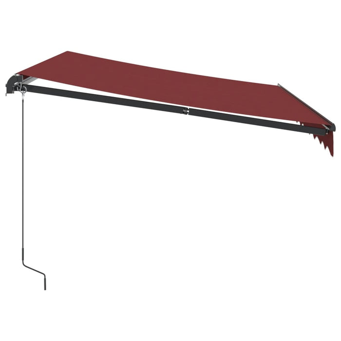 Manuell uttrekkbar markise med LED burgunder 300x250 cm