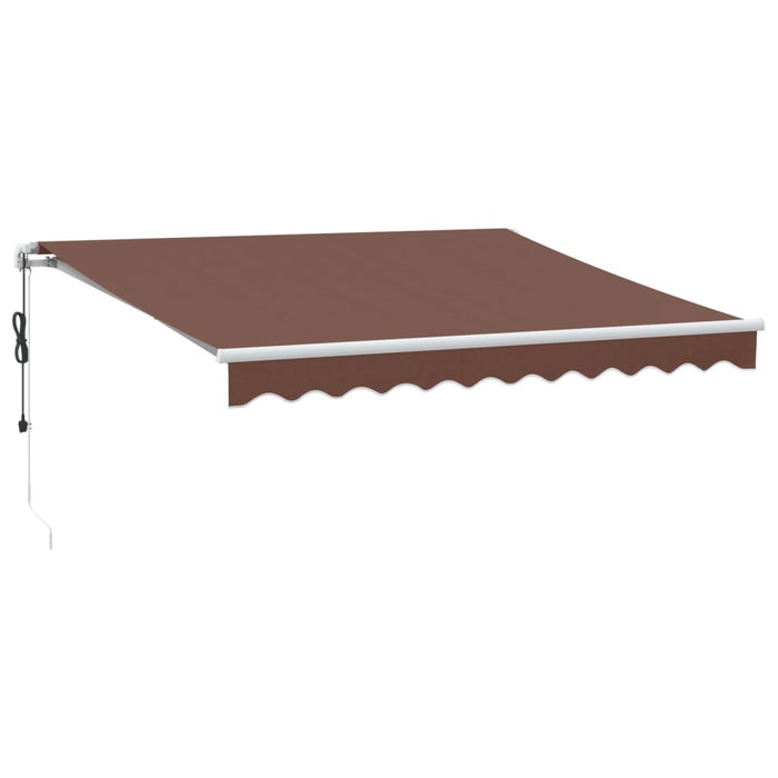 Automatisk uttrekkbar markise med LED brun 300x250 cm