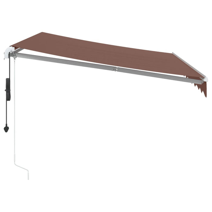 Automatisk uttrekkbar markise med LED brun 300x250 cm