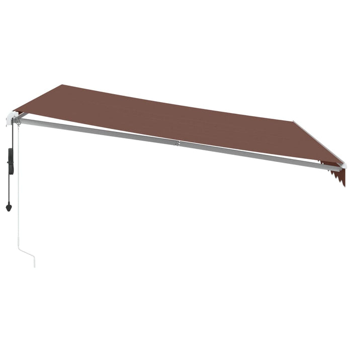 Automatisk uttrekkbar markise med LED brun 400x300 cm