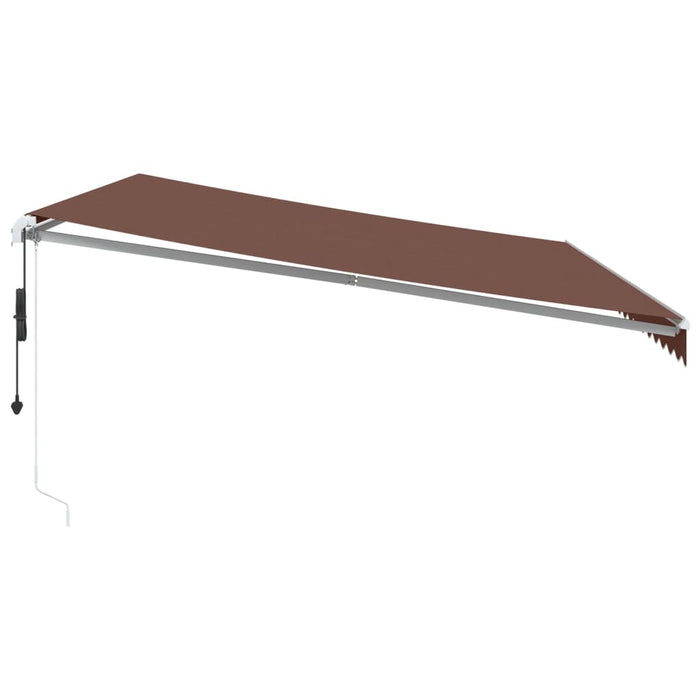 Automatisk uttrekkbar markise med LED brun 500x350 cm