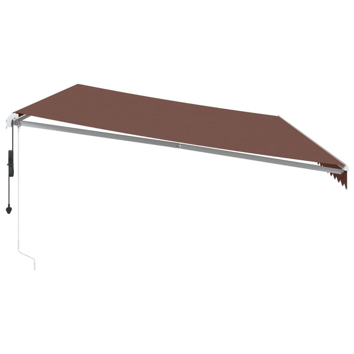 Automatisk uttrekkbar markise med LED brun 600x350 cm