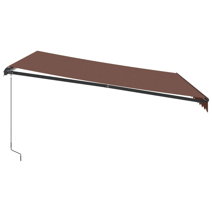 Manuell uttrekkbar markise med LED brun 400x350 cm