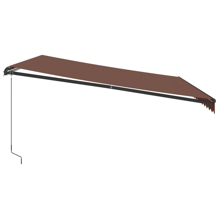 Manuell uttrekkbar markise med LED brun 450x350 cm