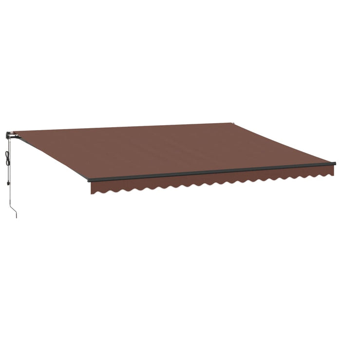 Automatisk uttrekkbar markise med LED brun 500x350 cm