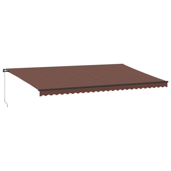 Manuell uttrekkbar markise med LED brun 600x350 cm