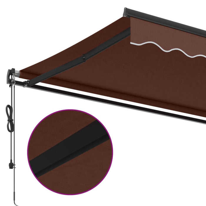 Automatisk uttrekkbar markise brun 600x350 cm