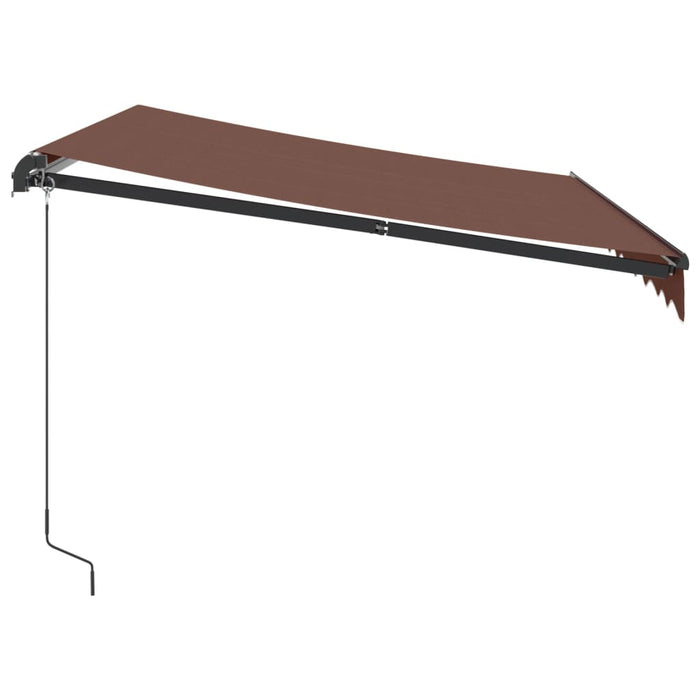 Manuell uttrekkbar markise med LED brun 300x250 cm