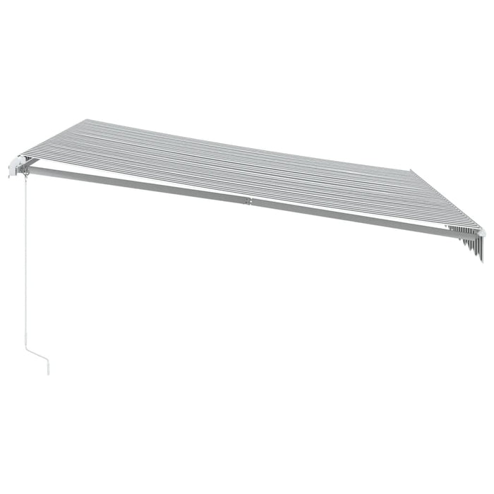 Manuell uttrekkbar markise med LED antrasitt og hvit 400x300 cm