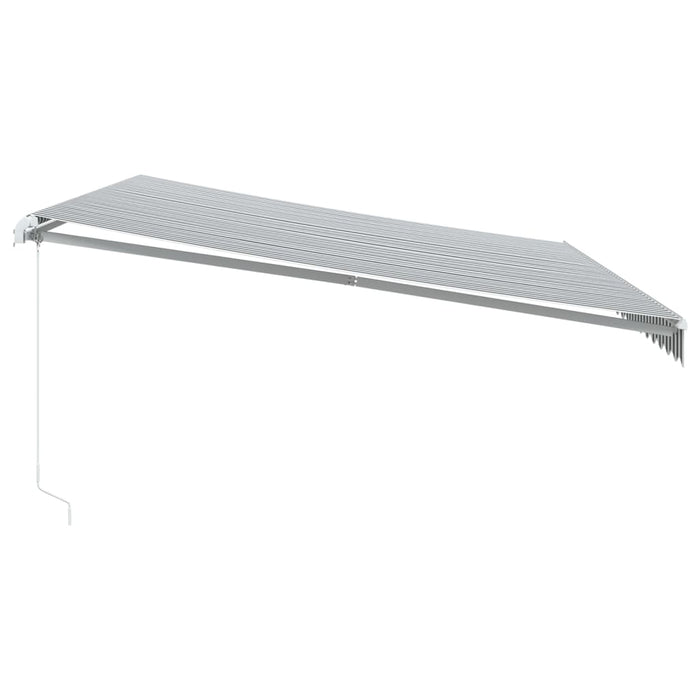 Manuell uttrekkbar markise med LED antrasitt og hvit 500x300 cm