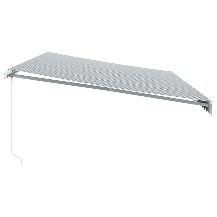 Manuell uttrekkbar markise med LED antrasitt og hvit 600x300 cm