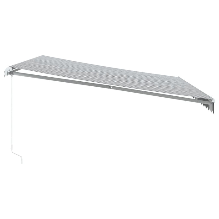 Manuell uttrekkbar markise med LED antrasitt og hvit 450x350 cm