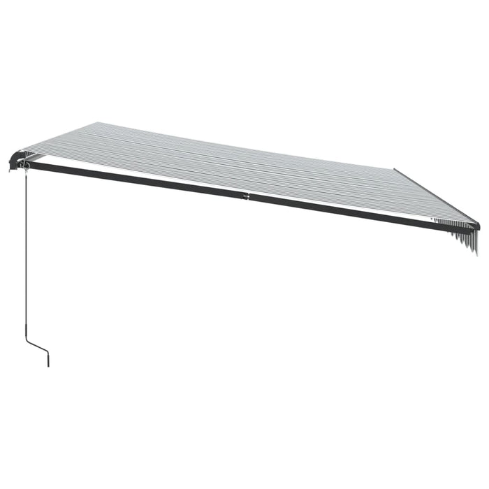 Manuell uttrekkbar markise med LED antrasitt og hvit 500x350 cm