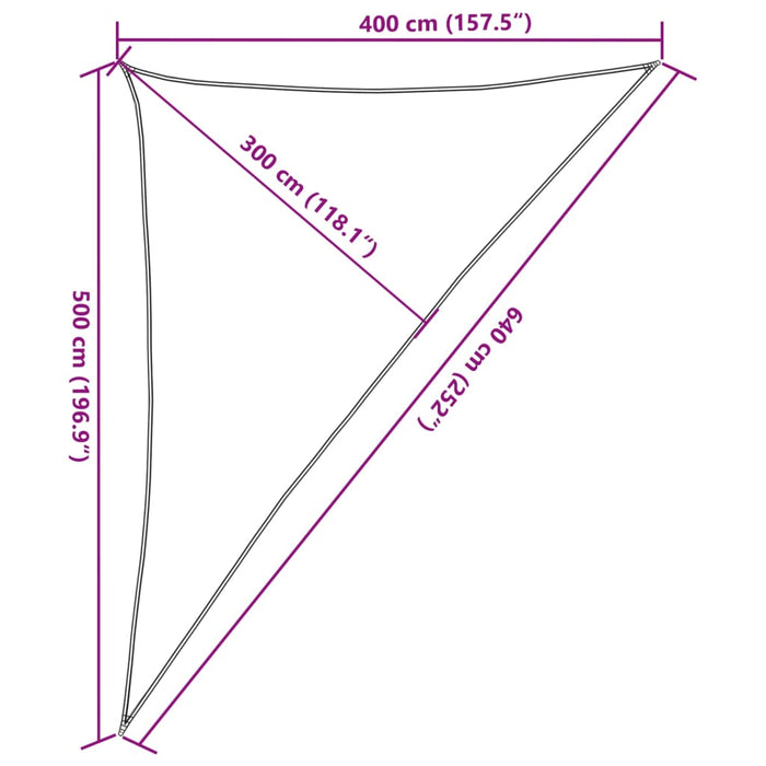 Solseil sand 4x5x6,4 m 100% polyester oxford