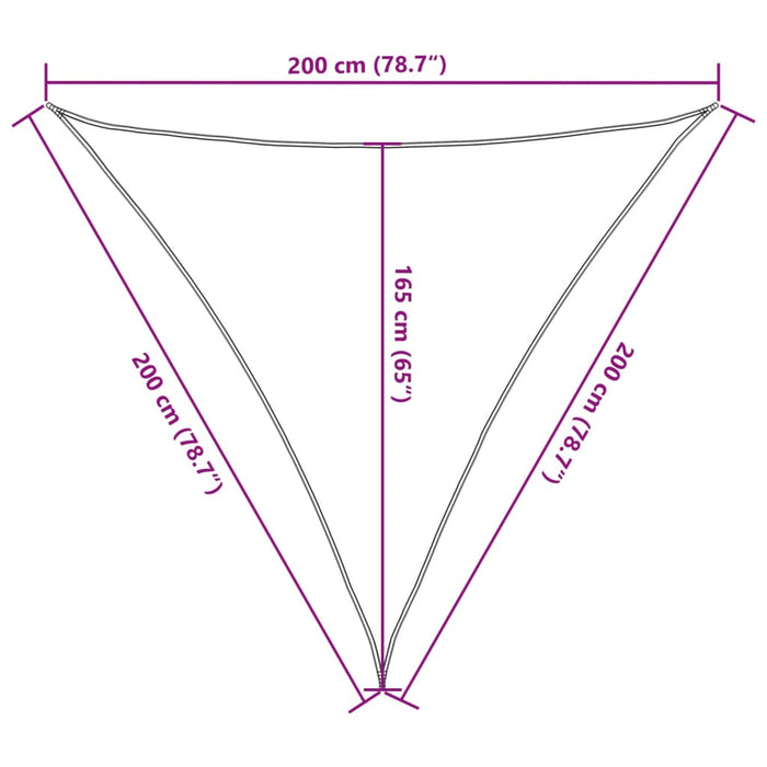 Solseil hvit 2x2x2 m 100% polyester oxford