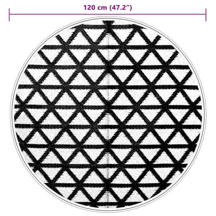 Uteteppe svart Ø120 cm PP