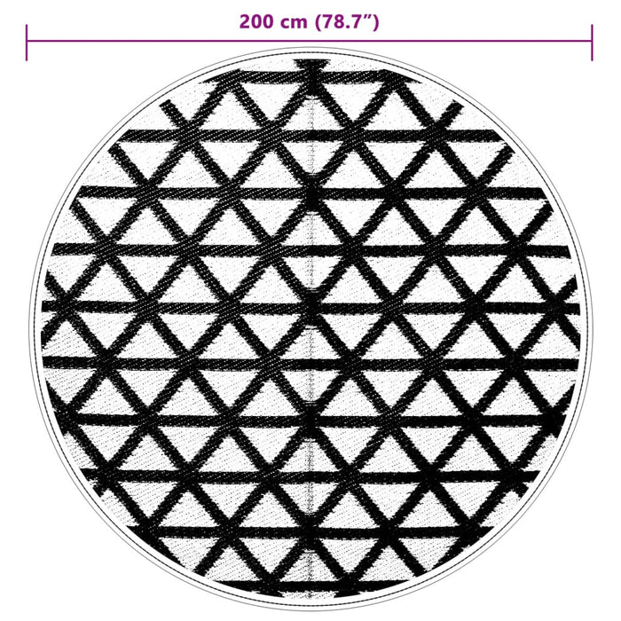 Uteteppe svart Ø200 cm PP