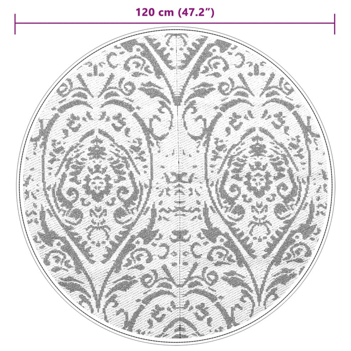 Uteteppe oransje og hvit Ø120 cm PP