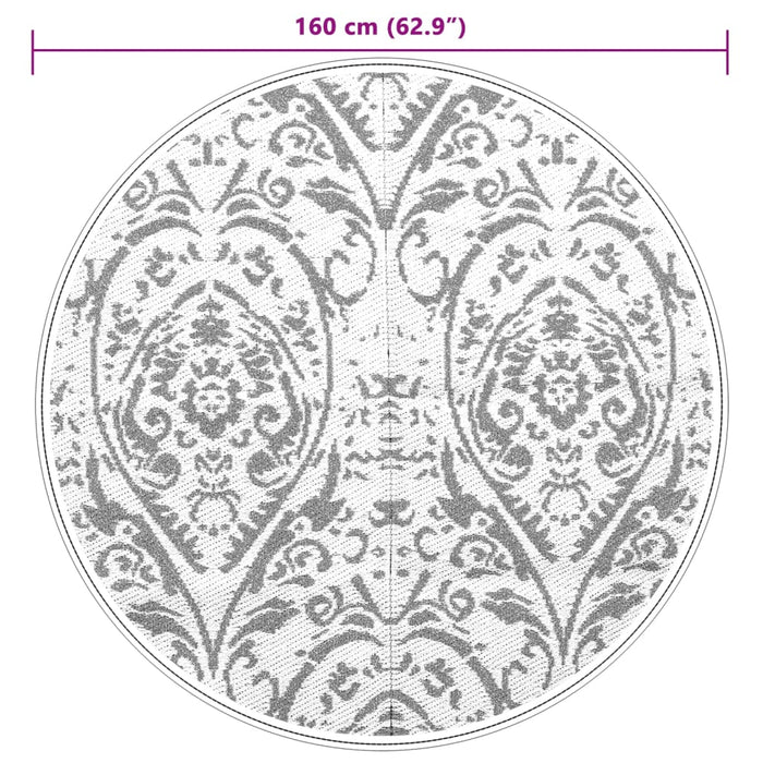 Uteteppe oransje og hvit Ø160 cm PP