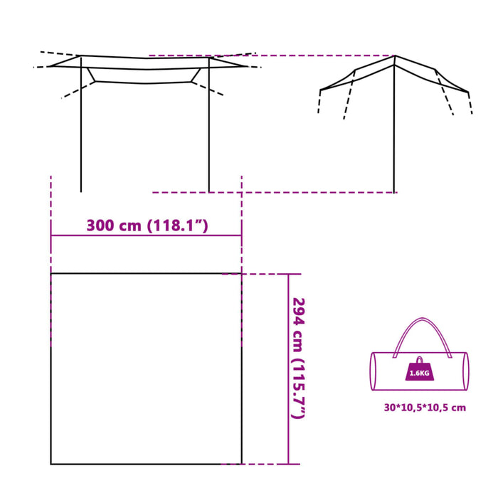 Campingpresenning grønn 300x294 cm vanntett