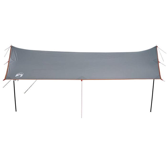 Campingpresenning grå og oransje 460x305x210 cm vanntett