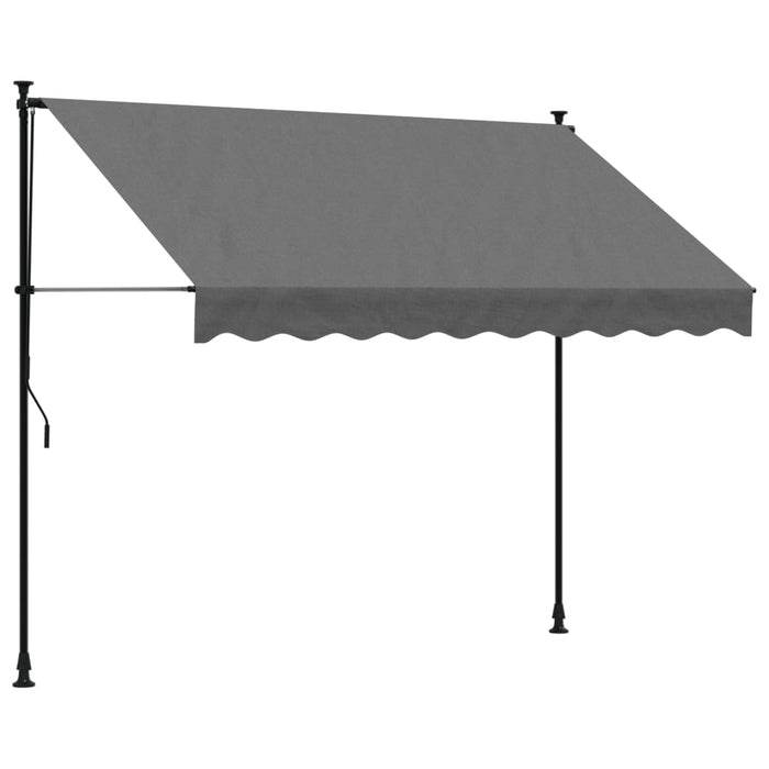 Uttrekkbar markise antrasitt 250x150 cm stoff og stål