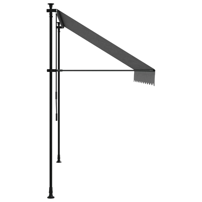 Uttrekkbar markise antrasitt 250x150 cm stoff og stål