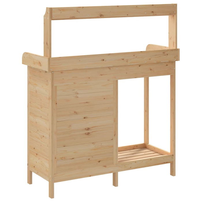 Pottebord med skap 110,5x45x124,5 cm heltre gran