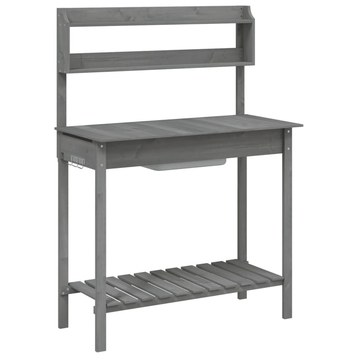 Pottebord med skap 147,5x44x139,5 cm heltre gran