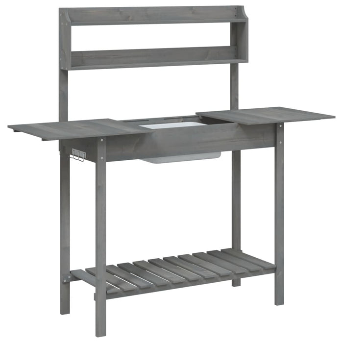 Pottebord med skap 147,5x44x139,5 cm heltre gran