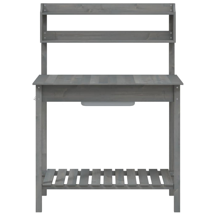 Pottebord med skap 147,5x44x139,5 cm heltre gran