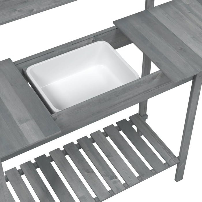 Pottebord med skap 147,5x44x139,5 cm heltre gran