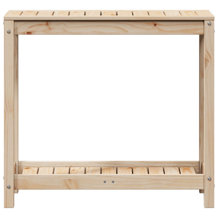 Pottebord med hylle 82,5x35x75 cm heltre furu